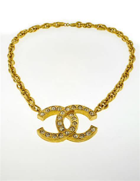 vintage chanel necklace gold|authentic Chanel necklace for sale.